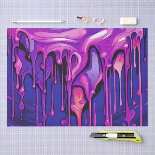 Farbige Abstrakte Tropfen (8) Seidenpapier (Handwerk)