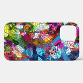 Farbige Abstrakte Vintage Blume Case-Mate iPhone Hülle (Rückseite (Horizontal))