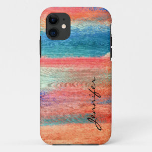 Farbige abstrakte Vintage-Holzkörnung Case-Mate iPhone Hülle