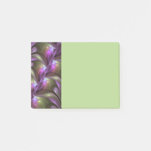 Farbige abstrakte violette khakifarbenen Fraktalku Post-it Klebezettel