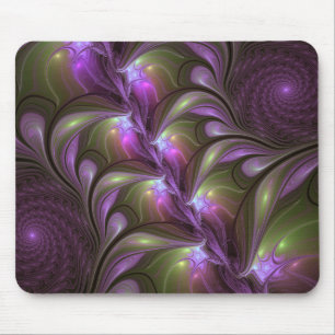 Farbige abstrakte violette lila Khaki-Fraktalkunst Mousepad