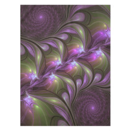 Farbige abstrakte violette lila Khaki-Fraktalkunst Tischdecke