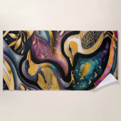 Farbige Abstrakte Vogelmalerei Strandtuch (Vorderseite)