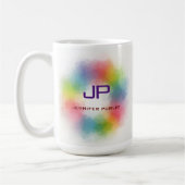 Farbige Abstrakte Vorlage für Monogramme in Regenb Kaffeetasse (Links)