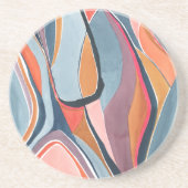 Farbige Abstrakte Wasserfarbe Künstlerischer Unter Getränkeuntersetzer (Vorne)