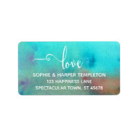 Farbige Abstrakte Wasserfarbe, Typografie der Lieb