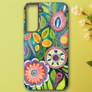 Farbige abstrakte Wasserfarben-Blumen-Mandala-Kuns Samsung Galaxy Hülle