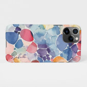 Farbige Abstrakte Wasserfarben Individuelle Name iPhone Hülle (Rückseite (Horizontal))