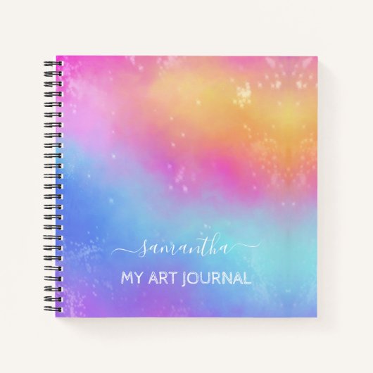 Farbige Abstrakte Wasserfarben - Name Notizblock (Vorderseite)