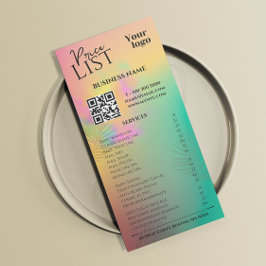 Farbige Abstrakte Wasserfarben-Service-Preisliste Werbekarte