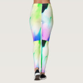 Farbige Abstrakte Wasserfarbenfarbe Leggings (Rückseite)