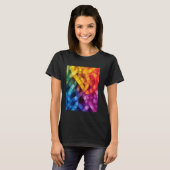 Farbige abstrakte Webkunst T-Shirt (Vorne ganz)