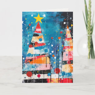 Farbige abstrakte Weihnachtsbäume Feiertagskarte