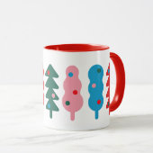 Farbige abstrakte Weihnachtsbäume Tasse (VorderseiteRechts)