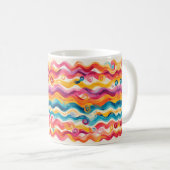 Farbige abstrakte Welle Kaffeetasse (VorderseiteRechts)