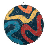 Farbige abstrakte Wellen Dartscheibe (vorne)