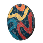 Farbige abstrakte Wellen Dartscheibe (Vorderseite rechts)