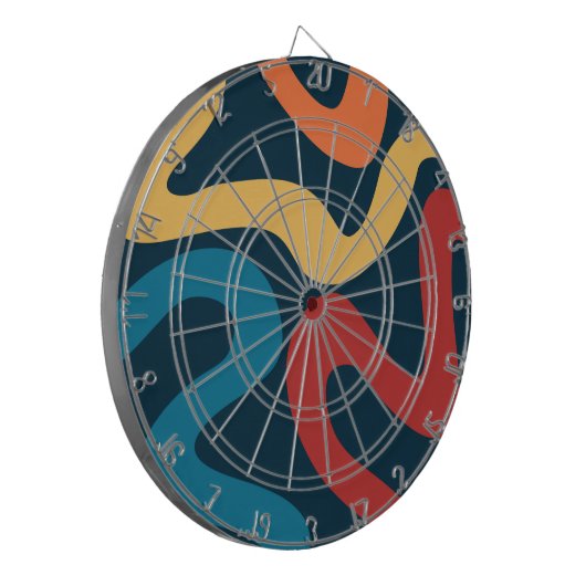 Farbige abstrakte Wellen Dartscheibe (Vorderseite Links)