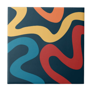 Farbige abstrakte Wellen Fliese