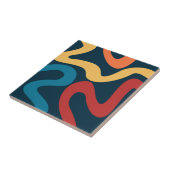 Farbige abstrakte Wellen Fliese (Seite)