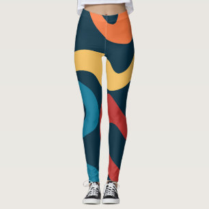 Farbige abstrakte Wellen Leggings