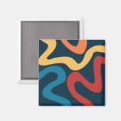 Farbige abstrakte Wellen Magnet (Vorderseite/Rückseite)