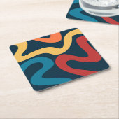 Farbige abstrakte Wellen Rechteckiger Pappuntersetzer (angewinkelt)