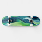 Farbige abstrakte Wellen Skateboard (Horizontal)
