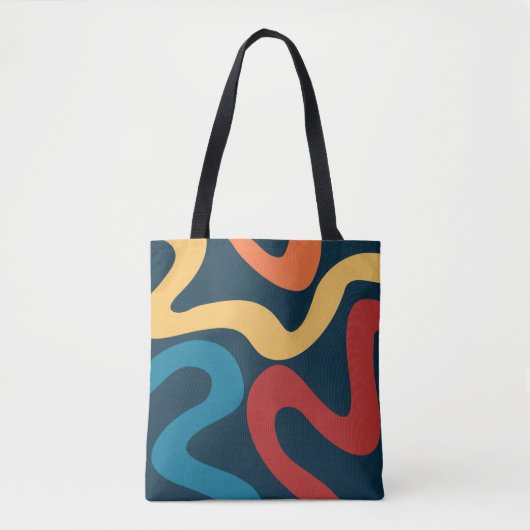 Farbige abstrakte Wellen Tasche (Vorderseite)