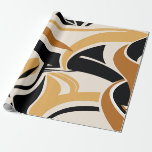 Farbige abstrakte Wellenmuster auf Beige. VINTAG I Geschenkpapier