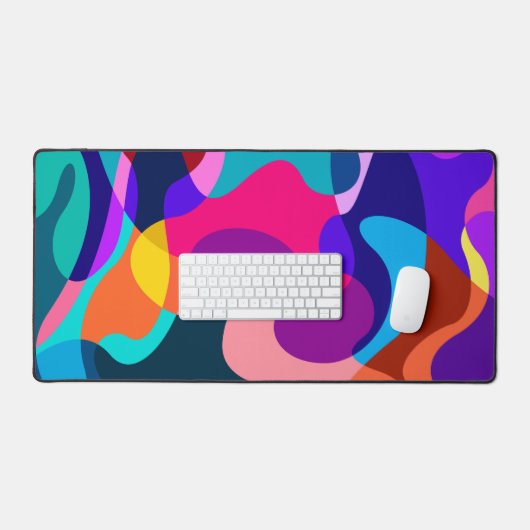 Farbige abstrakte, wilde, Wirble Bio Formen Schreibtischunterlage (Tastatur & Maus)