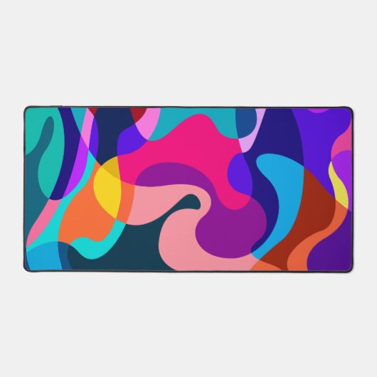 Farbige abstrakte, wilde, Wirble Bio Formen Schreibtischunterlage (Vorderseite)