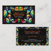 Farbige Abstrakte Wirbel aus festem Glas Look 2 Visitenkarte (Vorne/Hinten)