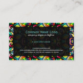 Farbige Abstrakte Wirbel aus festem Glas Look 2a Visitenkarte (Rückseite)