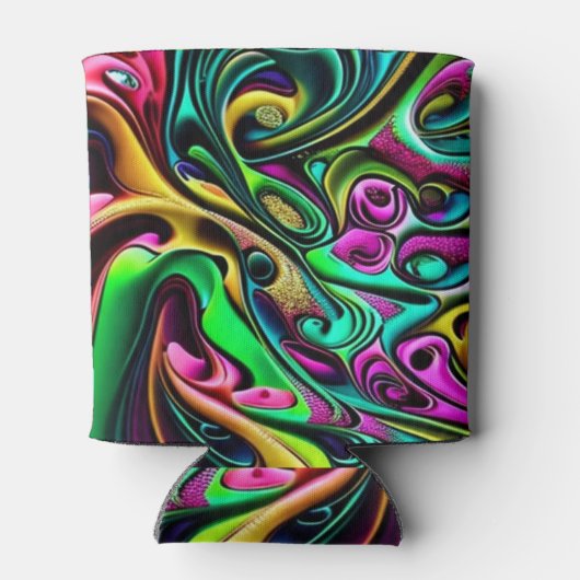 Farbige Abstrakte Wirbel Design Dosenkühler (Rückseite)