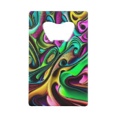 Farbige Abstrakte Wirbel Design Geldbeutel Flaschenöffner (Rückseite)