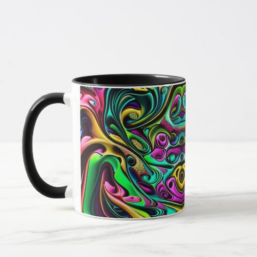 Farbige Abstrakte Wirbel Design Tasse (Links)