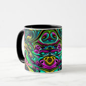 Farbige Abstrakte Wirbel Design Tasse (Vorderseite Links)