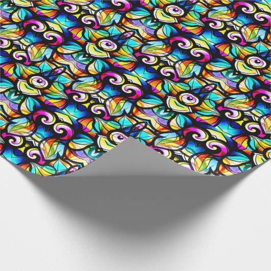 Farbige Abstrakte Wirbel Geschenkpapier (Ecke)