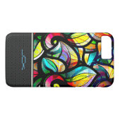 Farbige Abstrakte Wirbel gestanzter Glass-Look Case-Mate iPhone Hülle (Rückseite (Horizontal))