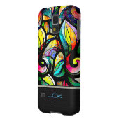 Farbige Abstrakte Wirbel gestanzter Glass-Look Case-Mate Samsung Galaxy Hülle (Rückseite Links)