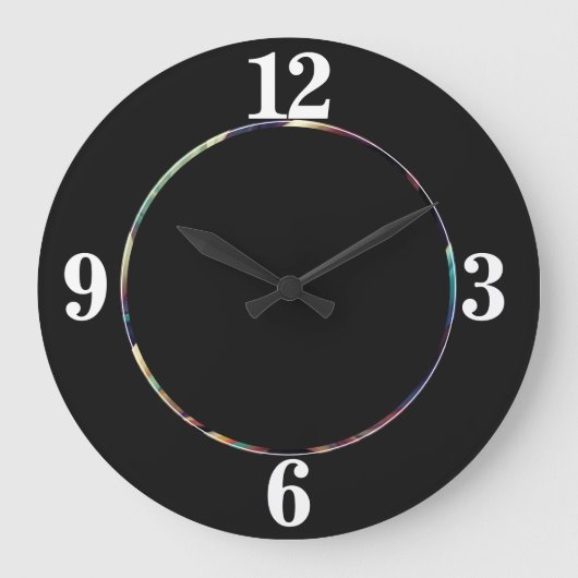 Farbige Abstrakte Wirbel Große Wanduhr (Vorderseite)