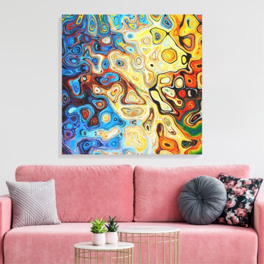 Farbige, Abstrakte Wirbel Leinwanddruck (Insitu (Wohnzimmer))