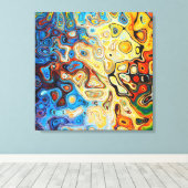 Farbige, Abstrakte Wirbel Leinwanddruck (Insitu (Holzboden))