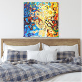 Farbige, Abstrakte Wirbel Leinwanddruck (Insitu (Schlafzimmer))