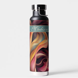 Farbige Abstrakte Wirbel mit Name Water Flasche
