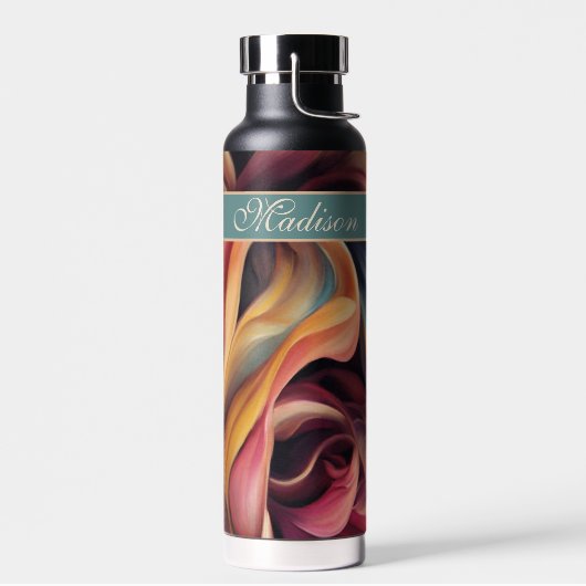 Farbige Abstrakte Wirbel mit Name Water Flasche (Links)