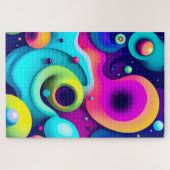 Farbige Abstrakte Wirbel - Moderne Kunst Puzzle (Horizontal)