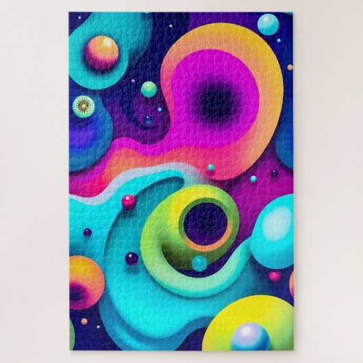 Farbige Abstrakte Wirbel - Moderne Kunst Puzzle (Vertikal)