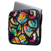 Farbige Abstrakte Wirbel Muster Laptopschutzhülle (Vorderseite Links)